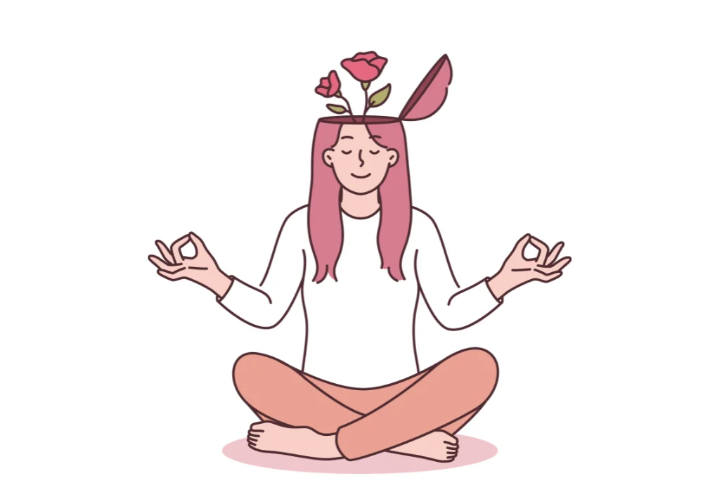 Femme apaisée grâce à la réduction de sa charge mentale