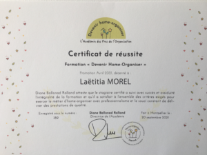 Certification Home Management Laëtitia morel